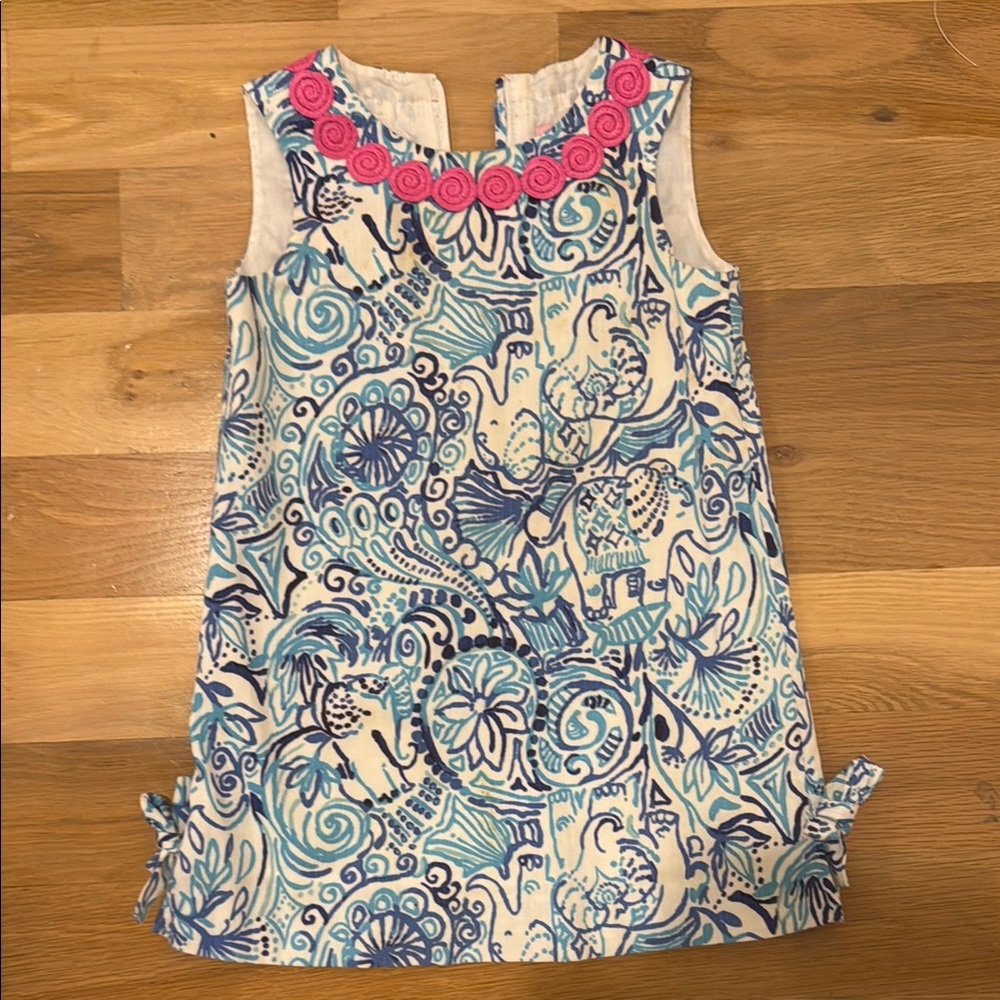 Floral Sleeveless Dress with Blue and Pink Accents | Lily Pulitzer